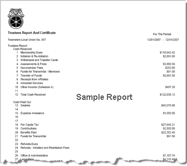 Sample Trustee Report